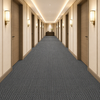 Moquette murale en nylon PP pour couloir d'hôtel, boucle bouclée 12 mm, sur mesure, en rouleau