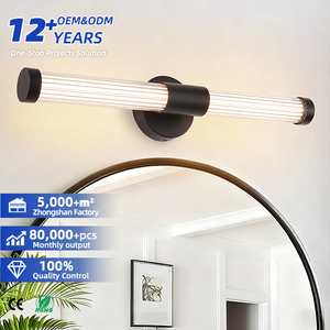 Luminaires LED élégants pour salle de bain, luminaires de salle de bain noir mat au-dessus du miroir, gain de place, éclairage pour toilettes - Product Image 1