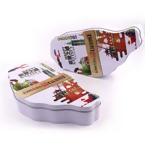 Custom Hot Sell Product Mints Special Shape Large White Map Jars Rust Proof Good Grade Tins Color Metal Packaging Boxes