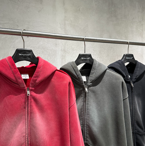 Sweat à capuche pour homme YKH, <span class=keywords><strong>logo</strong></span> personnalisé imprimé, épais 400 g/m², coupe oversize, style vintage délavé, effet Monkey Wash - Product Image 5