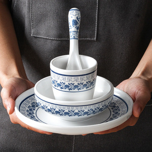 Juego de vajilla de melamina Xiangyuan, tazones pequeños, tazón de porcelana azul y blanco estilo chino para hotel y restaurante, plato y recipiente. - Product Image 3