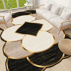 Vàng In Kim Cương Nhung Thảm Phòng Khách Thảm Chống Trượt Đặc Biệt Hình Sàn Mat - Product Image 3