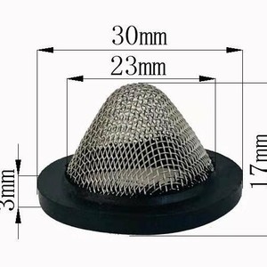 Filtre en maille d'acier inoxydable 10 mm x 11 mm avec base en caoutchouc pour pièces de filtre de purificateur d'eau - Product Image 2