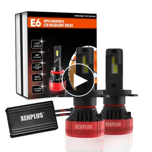 Xenplus ไฟหน้าซีนอน HID อัตโนมัติพลังงานสูง,แทนที่หลอดไฟหน้า LED รถยนต์ขนาดเล็ก E6 H1 24000LM 110W สว่างเป็นพิเศษ