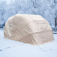 Nouveau style grand abri de garage 5.9x2.5x2.45m portable, imperméable, durable, moderne, simple, en métal, pour stationnement de voiture, pliable semi-automatique