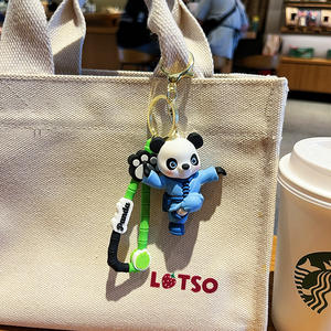2025 dibujos animados Kung Fu Panda llavero Taekwondo Panda muñeca colgante coche bolsa llavero cuentas de silicona para hacer llaveros - Product Image 5