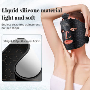 Masque facial LED à 7 couleurs, thérapie par la lumière, masque en silicone portable à lumière rouge, 80 LED, batterie intégrée, raffermissement de la peau - Product Image 4