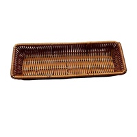 Panier à pain en osier PP Rotin tissé Panier de service Table en rotin Couverts Plateau de rangement Restaurant Couverts Panier de rangement de bureau