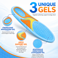 Semelles intérieures en gel confortables et anti-odeur, sur mesure, résistantes aux chocs, avec soutien de la voûte plantaire, pour hommes et femmes, taille ajustable, vente en gros