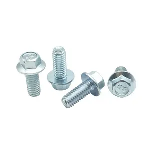 All the teeth Blue white zinc hexagon bolt with flange DIN 6921