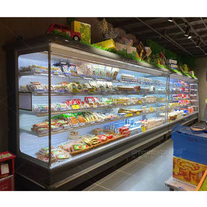 Supermercado Tienda de comestibles <span class=keywords><strong>No</strong></span> <span class=keywords><strong>Frost</strong></span> Comercial Vegetal Frutas Display Refrigerador Bebida Enfriador abierto para la venta - Product Image 6
