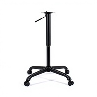 Piétement de table à manger réglable en hauteur, en fonte noircie, à quatre branches croisées, haute performance, G004L, pour usage intérieur