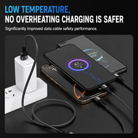 Câble de charge USB 3 en 1 HYTO de haute qualité, câble de charge rapide multiport 100W avec câble de téléphone TYPE C/IOS/Micro-USB