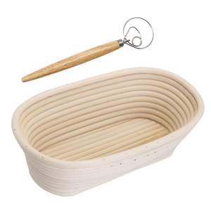 Wholesale oval banneton set wood pulp rattan baneton dough baskets plastic bread bread proofing basket