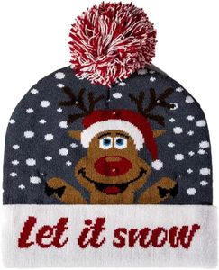 Chapeau de Noël en tricot LED 2024, bonnet lumineux, chapeau chaud pour enfants et adultes, décoration de Noël et du Nouvel An - Product Image 3