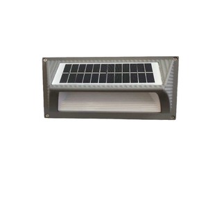 Lampe murale LED solaire minimaliste moderne IP65 étanche charge sans fil lumière blanche chaude pour la maison hôtel extérieur petit espace - Product Image 5