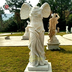 Giardino all'aperto parco in marmo classico angelo statua alata vittoria samotracia scultura - Product Image 4