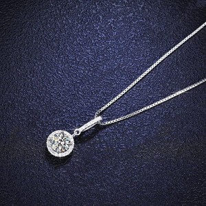 Collana con ciondolo circolare in zircone per donna, catena vintage semplice per clavicola, gioielli alla moda - Product Image 4