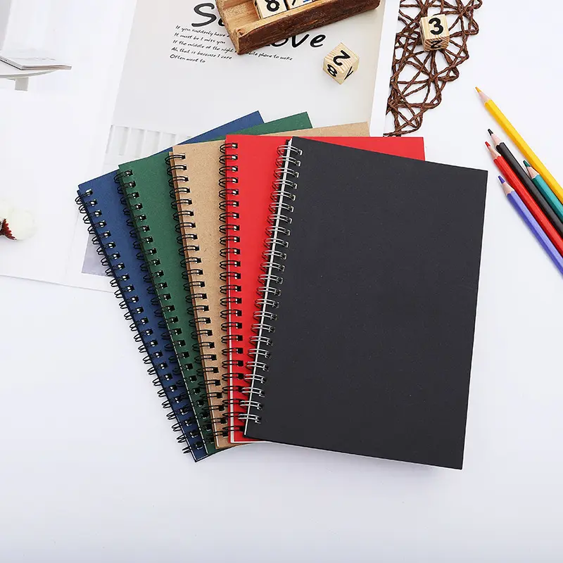 2021 Nieuwe Product Eenvoudig Ontwerp Papier Cover Notebook Met Logo Custom School Student Werkboek Spiraal Notepad