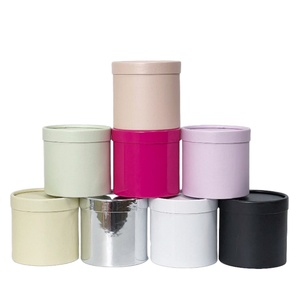 Wholesale Biodegradable Soy Ink Printing White Pink Cardboard Cylinder <b>Gift</b> <b>Box</b> <b>Round</b> Flower <b>Box</b> for Rose Bouquet Packaging - Product Image 3