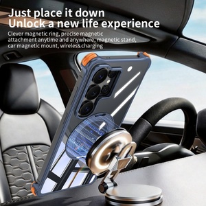 Nueva Carcasa Metálica Transparente para Teléfono con Panel Trasero de PC para Samsung S26 S25 Ultra con 360 °   Funda Magnética Antigolpes sin Marco con Soporte de Anillo - Product Image 3