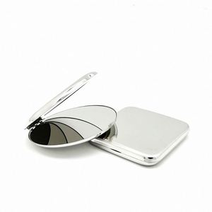 Wholesale Unbreakable Makeup <b>Mirror</b> Stainless Steel Square/Circular Laser Engraved Portable Folding <b>Mirror</b> (OEM 50pcs) - Product Image 5