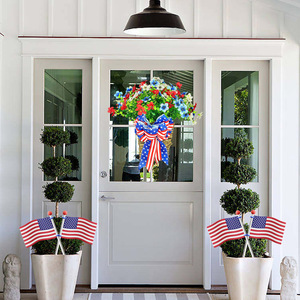 Guirnalda Colgante de Flores Artificiales Violetas, Adorno para Puerta del Hogar, Decoración para el Día Nacional, Día de la Independencia, Festividades - Product Image 3