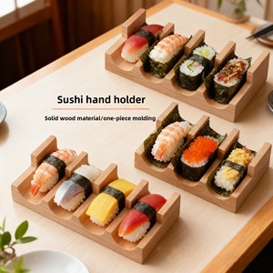 Soporte de Madera Sólida en Forma de U, Estilo Japonés, para <span class=keywords><strong>Sushi</strong></span>, Tacos y Rollos, Ideal para Exhibición en Restaurantes y Buffets (Venta al Por Mayor) - Product Image 2