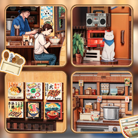 CuteBee Offre Spéciale 3D Puzzle En Bois BNKS01B Oishii Kyoto DIY Livre Nook Kit Style Japonais DIY Miniature Maison