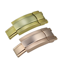 Fermoir en acier inoxydable adapté au bracelet en cuir Rlx, fermoir pliant en acier inoxydable, accessoires de montre réglables 9*16mm