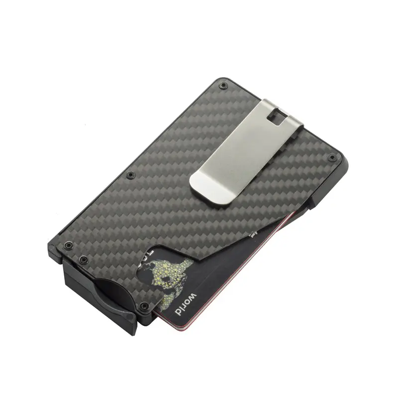 Good Design Men Bank Card Holder Aluminum RFID Carbon Fiber Slim Wallet