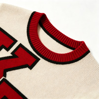 Pull en tricot personnalisé OEM, sweat-shirts décontractés pour hommes, pull en tricot jacquard à col rond à manches courtes avec logo pour hommes
