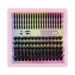 <span class=keywords><strong>Pestañas</strong></span> Postizas 3D Europeas y Americanas <span class=keywords><strong>de</strong></span> PBT, 8 Filas, Longitudes Mixtas 60D-200D, Hechas a Mano, Ligeras y Rizadas - Product Image 3