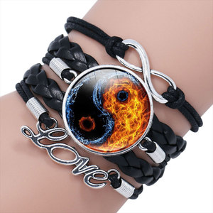 Bracelet multicouche tissé à la main pour hommes et femmes, <span class=keywords><strong>Yin</strong></span> <span class=keywords><strong>Yang</strong></span> Tai Chi, éléments chinois, bracelets à breloques à la mode, choix populaire - Product Image 6