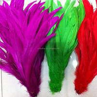 Plumes de queue de coq teintées de 16-18 pouces pour artisanat, chapeaux de mariage, costumes, spectacles, décoration DIY