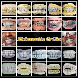 Artisanat le plus fin <span class=keywords><strong>GRILLZ</strong></span> EXPERT FABRICANT Top 8 Bottom 8 Rappeur Bijoux Princess Cut Custom Moissanite Diamond <span class=keywords><strong>Grillz</strong></span> - Product Image 6
