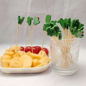 Grosir gigi bambu berbentuk kaktus untuk dekorasi makanan pesta tusuk sate bambu - Product Image 4