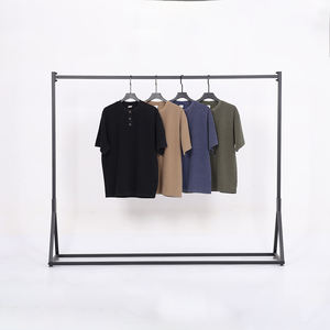 Camiseta Casual Vintage de Manga Corta con Cuello Henley, Estilo Batik, Lavada, de 325g, al por Mayor - Product Image 3