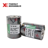 Pita kode batang ukuran OEM sampel gratis 110mm * 300m pita lilin Kode batang Transfer termal Ttr