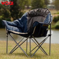 WOQI Chaise pliable en métal avec tissu Oxford-Portable Outdoor Camping & Beach Garden Chair Surface facile à nettoyer
