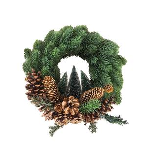 Guirlande de Noël avec cônes de pin et arbres, diamètre 34 cm, hauteur 8 cm - Product Image 1