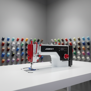 जुकी jk9810 नया मॉडल डायरेक्ट ड्राइव सिंगल सुई लॉक सिलाई मशीन कपड़ों के लिए नई आयरन औद्योगिक सिलाई मशीन - Product Image 1