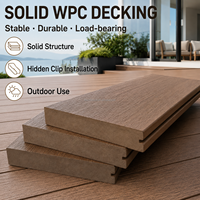 Plancher extérieur en WPC solide, imperméable, ignifuge et antidérapant pour terrasse au bord de la piscine