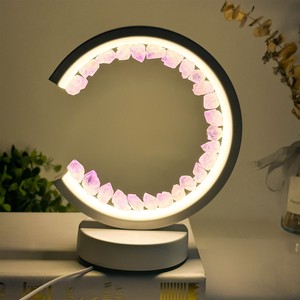 Crystal Round <b>Night</b> <b>Light</b> E-commerce Hot Color Fluorite Natural Gemstones <b>USB</b> Interface Desktop Decoration Crystal LED <b>Lights</b> - Product Image 5