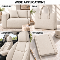 Cuir synthétique PVC crème ivoire avec support non tissé, imperméable, gaufré, simili cuir pour l'ameublement intérieur de voiture