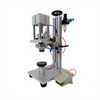 Máquina Semiautomática Neumática para Sellar Tapas de Botellas de Perfume, Altura Ajustable, para Botellas de Vidrio con Pulverizador