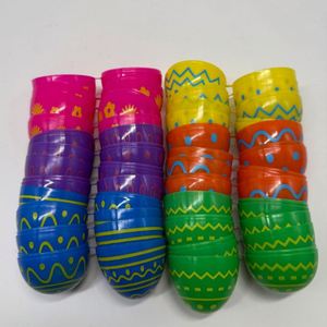 Œufs de Pâques imprimés colorés, design torsadé, œufs en plastique dorés personnalisables - Product Image 3