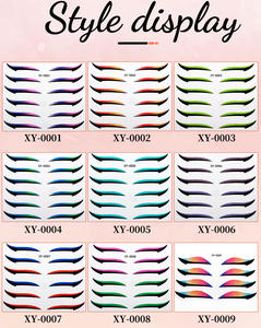 48 זוגות מדבקות אייליינר רב צבעוניות להדבקה עצמית, מדבקות צלליות לעיניים, קעקוע עפעפיים כפולות, אפקט עיניים גדולות, איפור עיניים לבמה - Product Image 3