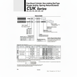 Pièces pneumatiques de CUK16-5S de cylindre de montage libre de SMC Pneumatics - Product Image 1