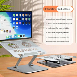 <span class=keywords><strong>Support</strong></span> pour ordinateur <span class=keywords><strong>portable</strong></span> et tablette en acier au carbone avec ventilateur de refroidissement, ergonomique, pliable, <span class=keywords><strong>portable</strong></span>, <span class=keywords><strong>support</strong></span> de rehausseur pour bureau, maison, étude - Product Image 3